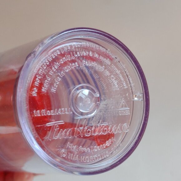 BRIGHT TIM HORTONS Cold Drink Tumblr 2014 16oz. / 475 ml FLAWS Double Walled - Picture 5 of 5